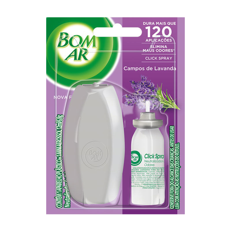 Bom Ar Clic Spray Reckitt 12ml Aparelho Lavanda