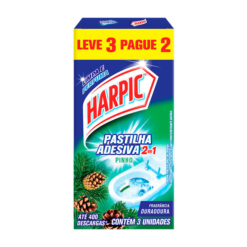 Harpic Pastilha Adesiva Reckitt 9g Leve 3 Pague 2 Pinho