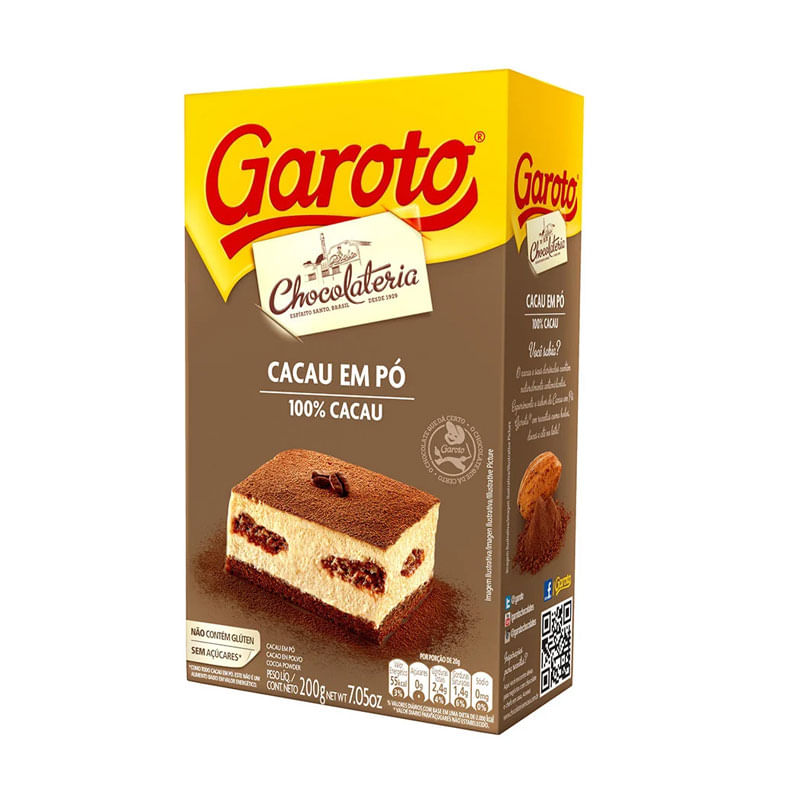 Garoto 200G Cacau em Pó 100% Cacau