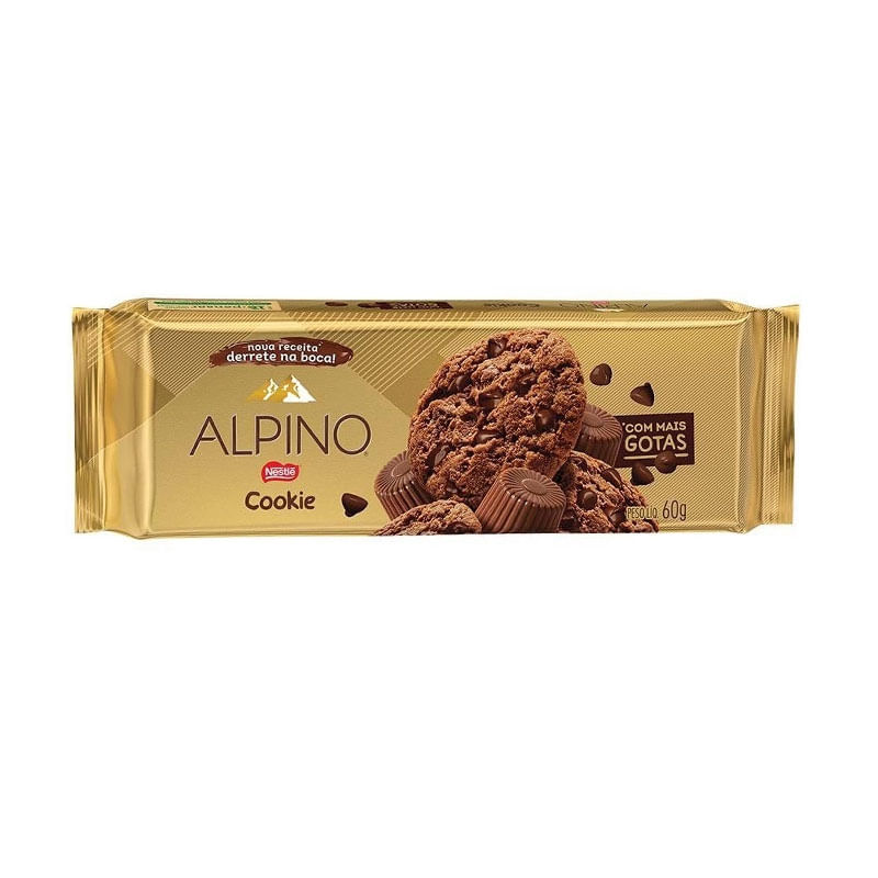 Biscoito Cookie Alpino Gotas Chocolate 60g