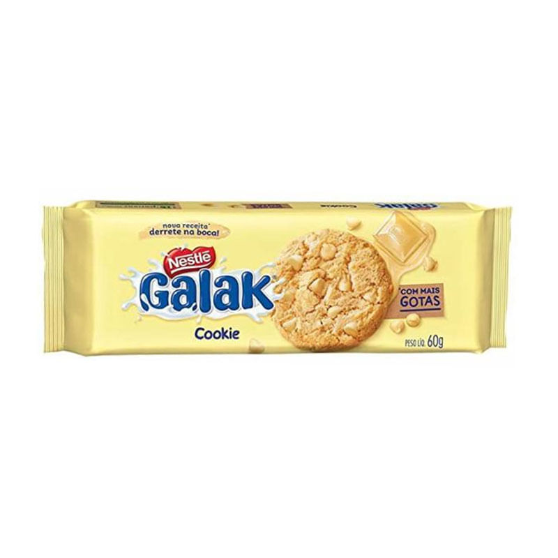 Biscoito Cookie Galak Gotas Chocolate Branco 60g