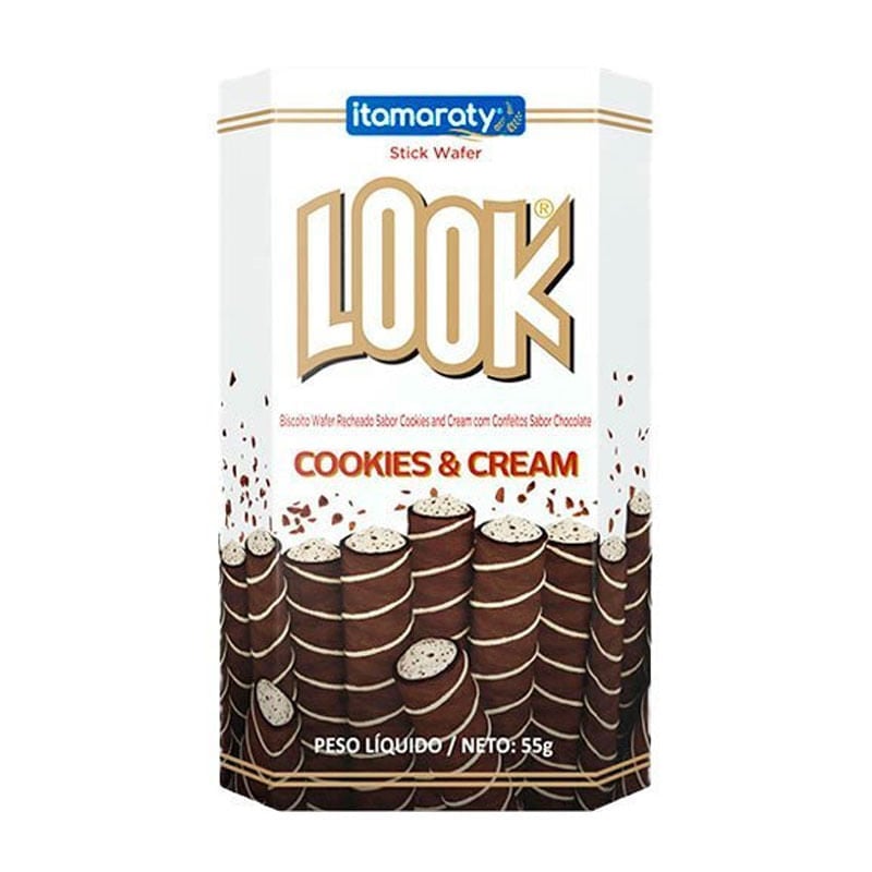 Biscoito Look Itamaraty Wafer Cookie e Cream 55g