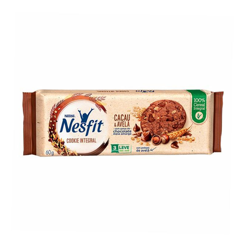 Biscoito Cookie Nesfit Cacau e Avelã 60g
