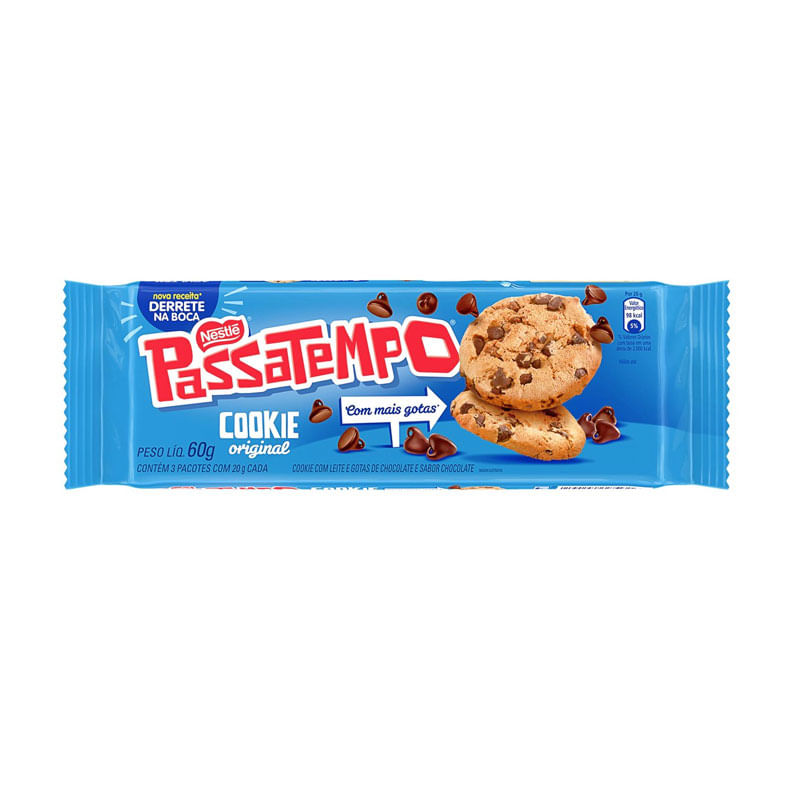Biscoito Cookie PassaTempo Gotas Chocolate 60G