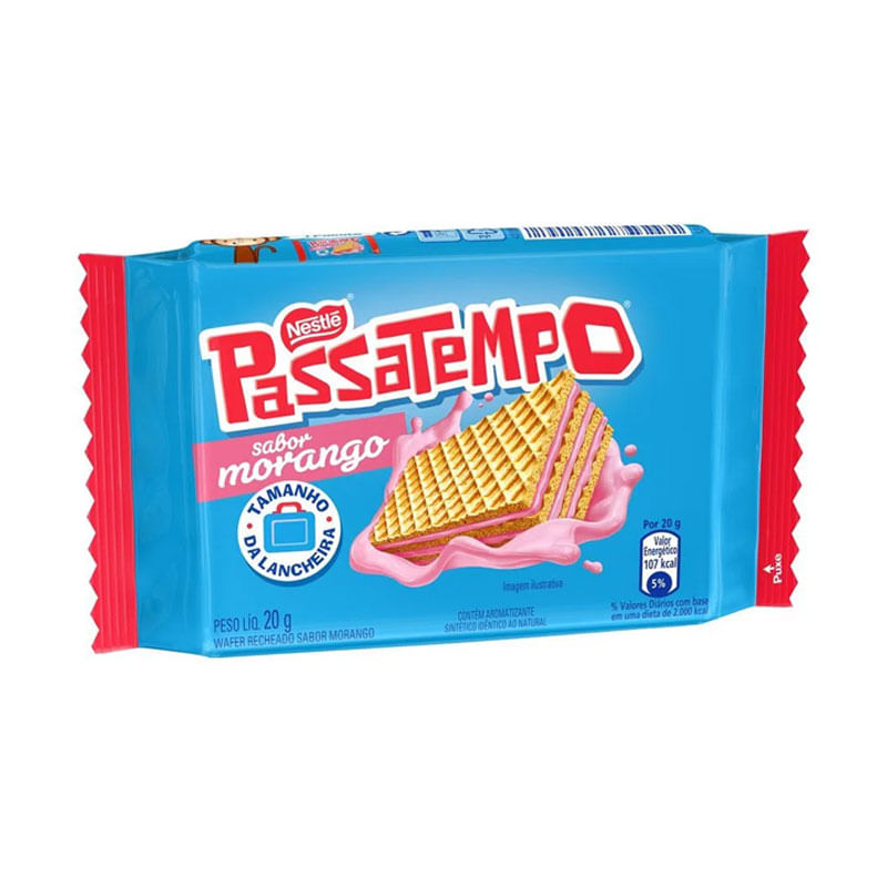 Biscoito Mini Wafer PassaTempo Morango 20g
