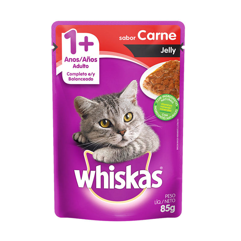 Whiska Sachê Adulto Carne Jelly 85g
