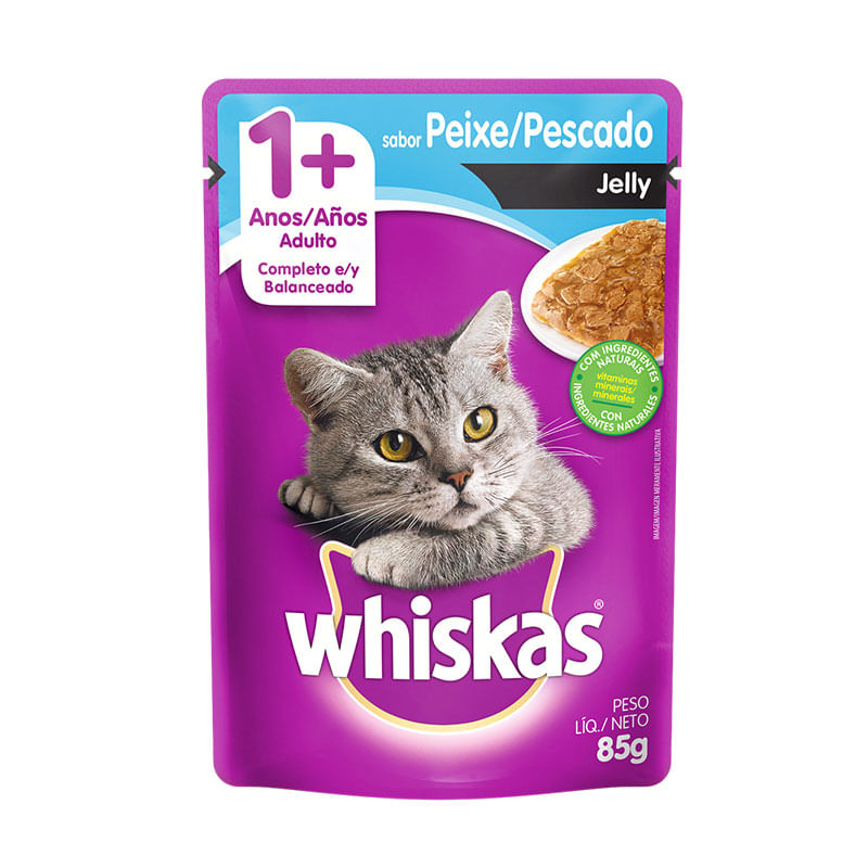 Ração Whiskas Sachê Adulto Peixe Jelly 85g