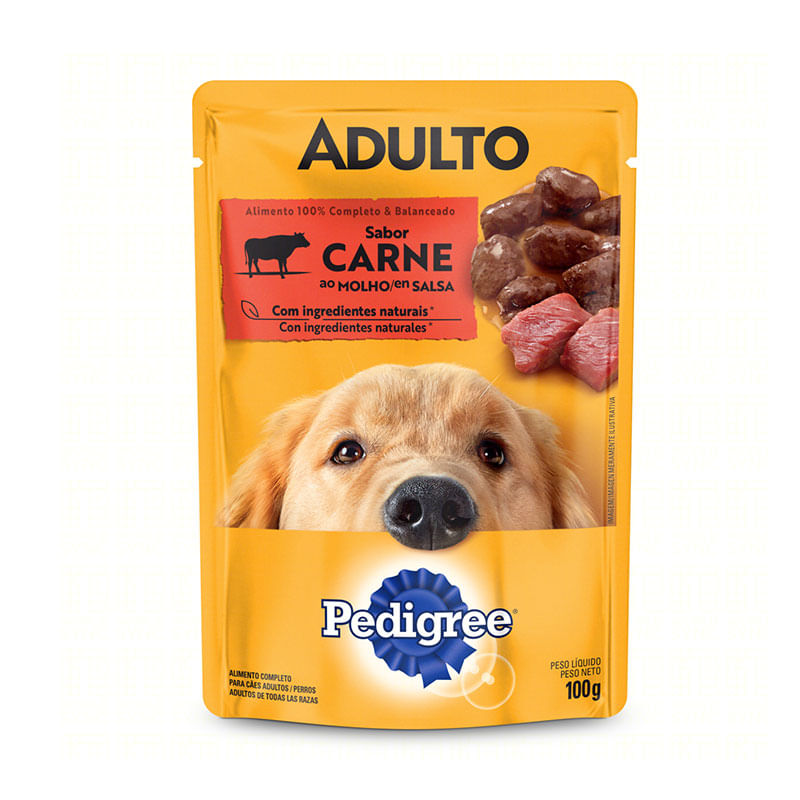 Ração Pedigree  Sachê Adulto Carne Molho 100g