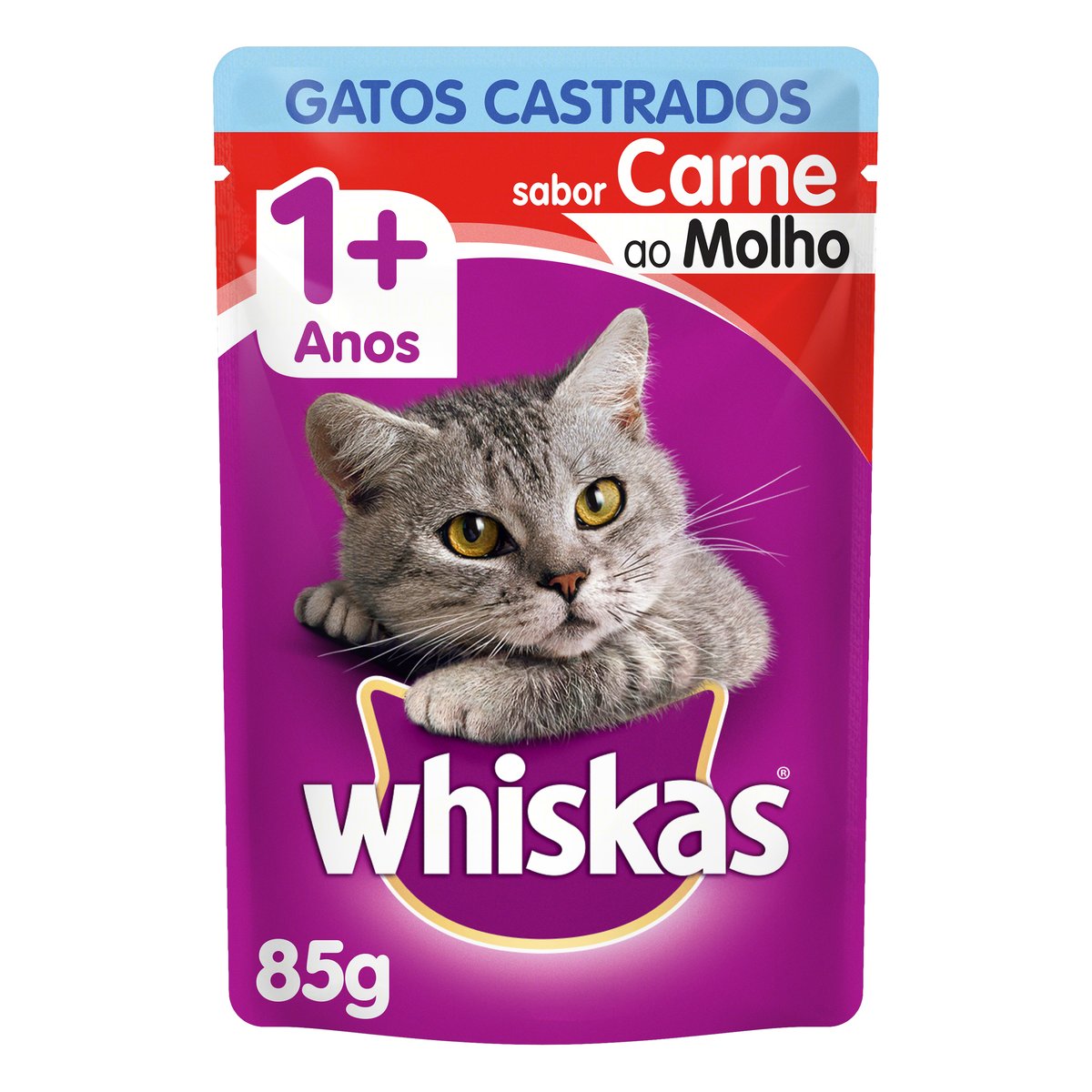 Ração Whiskas Sachê Castrados Carne 85g