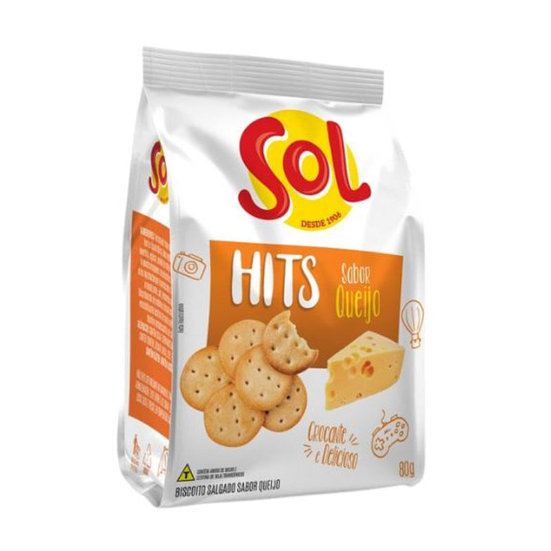 Biscoito Hits Sol Queijo 80g