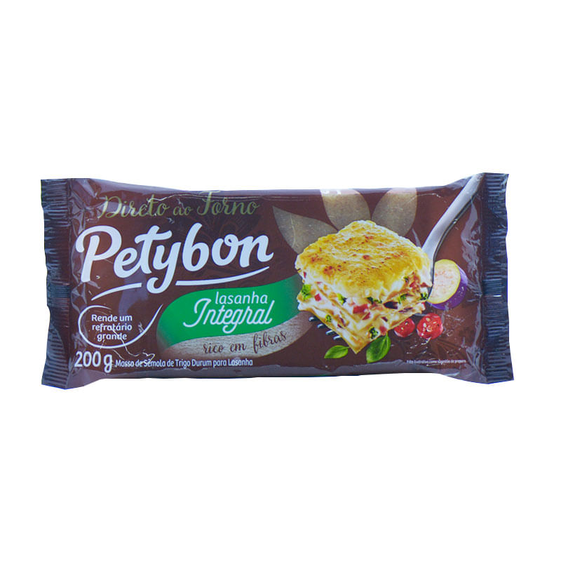 Macarrão Lasanha Pré-Cozida Integral Petybon 200g