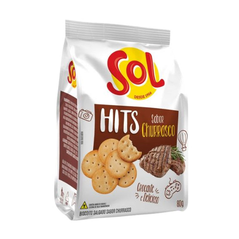 Biscoito Hits Sol Churrasco 80g