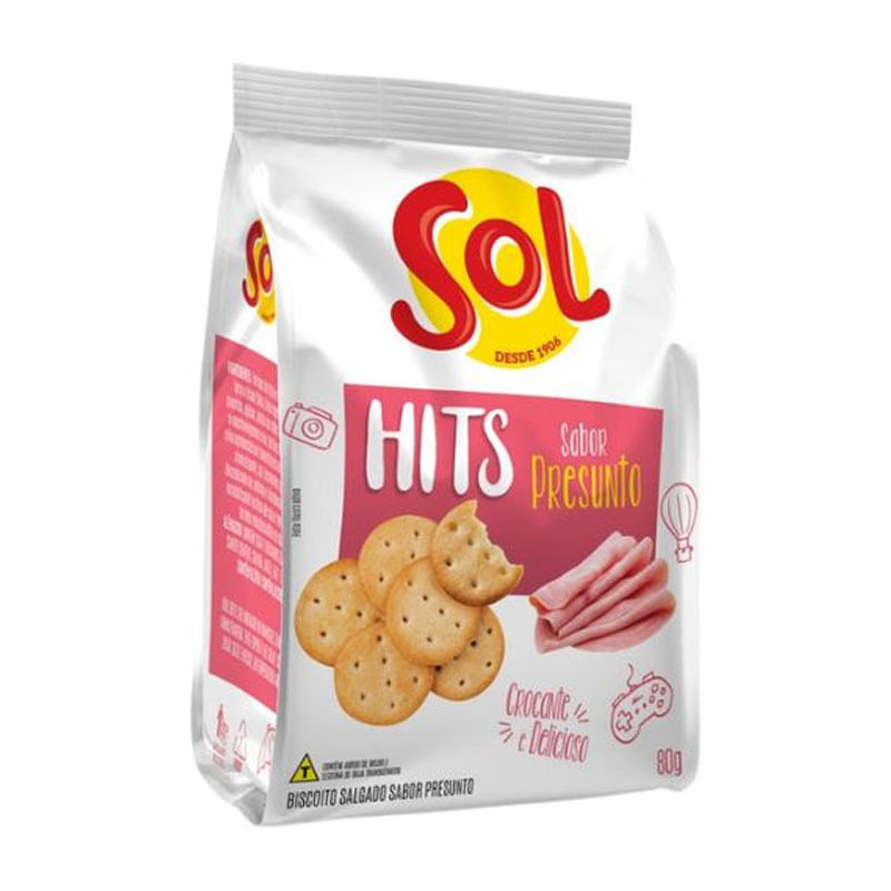 Biscoito Hits Sol Presunto 80g