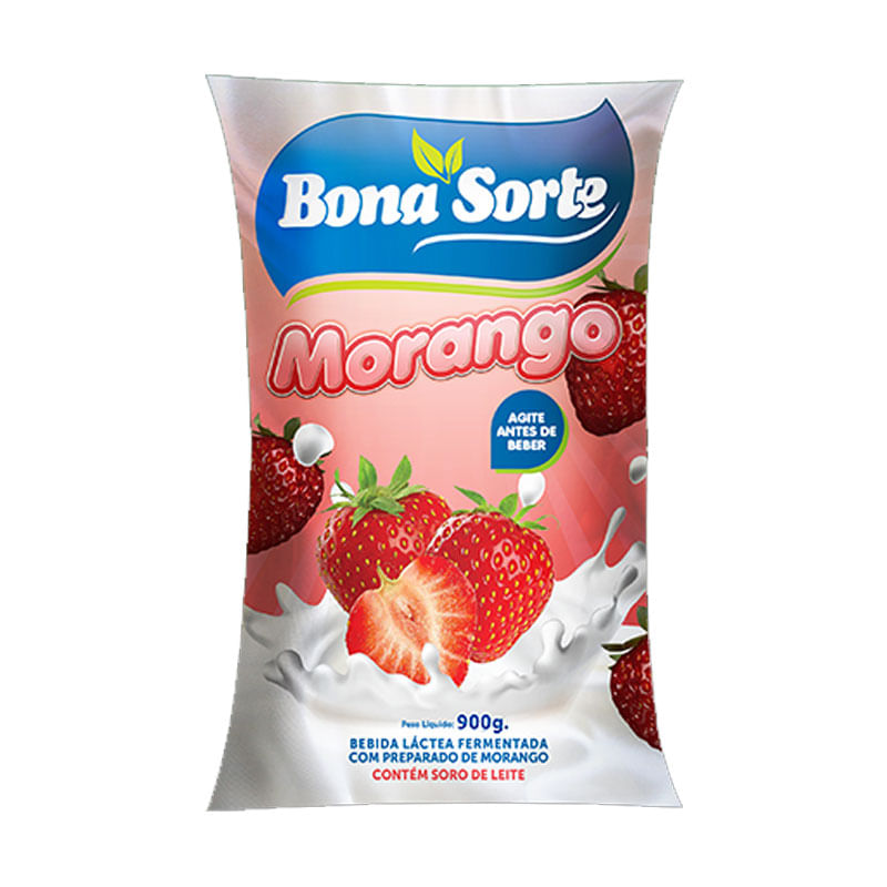 Bebida Láctea Fermentada Bona Sorte Morango Sachê 900g