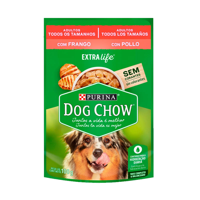 Ração Dog Chow Adulto Frango ao Molho 100g