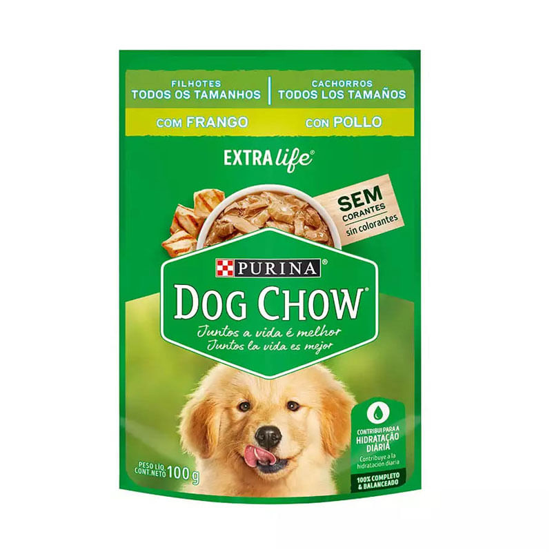 Ração Dog Chow Filhote Frango ao Molho 100g