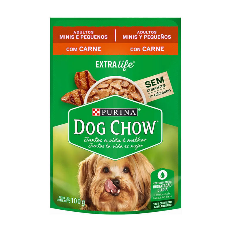 Ração Dog Chow Adulto Raças Pequenas Carne Molho 100g