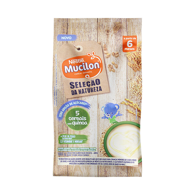 Mucilon 5 Cereais Quinoa Zero Sachê 180G