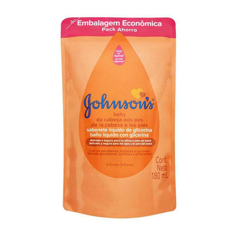 Sabonete Liquido Johnsons 180ml Baby Da Cabeça aos Pés Refil