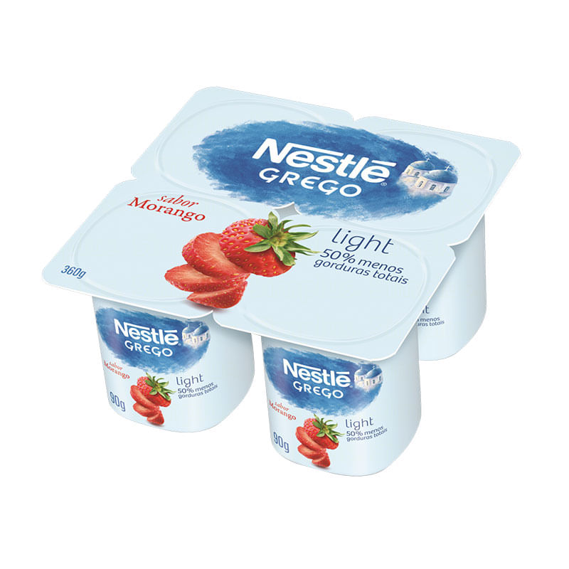 Iogurte Grego Light Morango Nestlé 360g