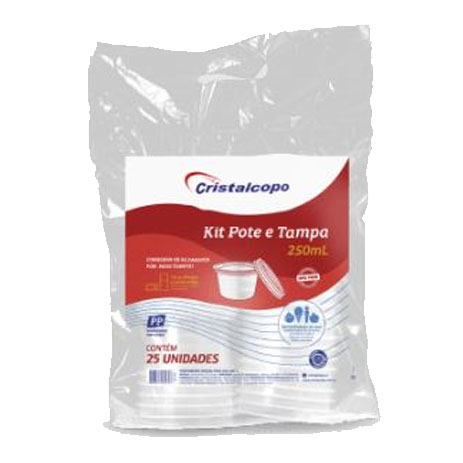 Kit Pote Cristalcopo 250ml PP/CR