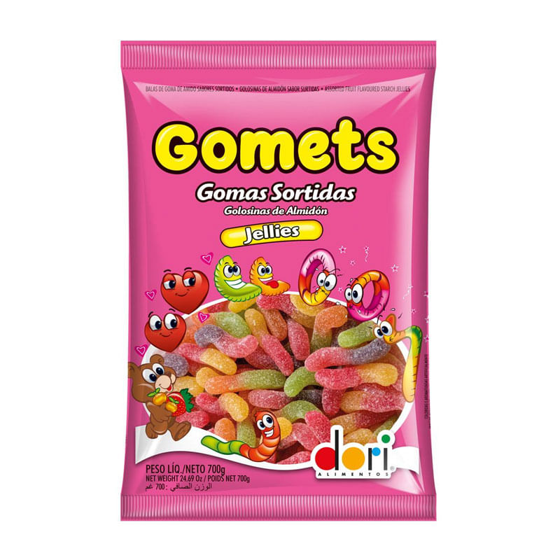 Goma Gomets Dori Minhocas Frutas 700g