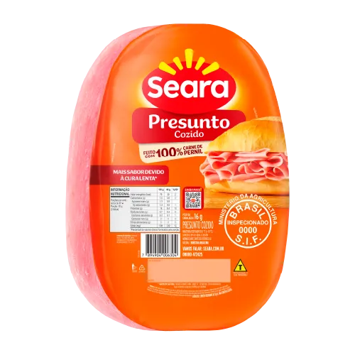 Presunto Cozido Seara sem Capa de Gordura - Aprox. 100g