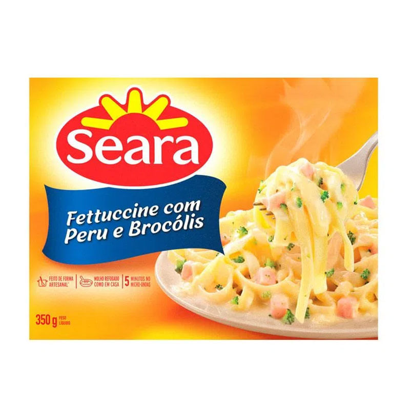 Fettucine Brócolis e Peru Seara 350g