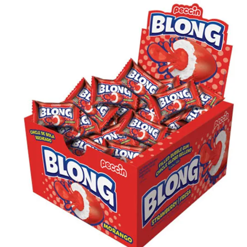 Chiclete Blong Peccin Morango 200g