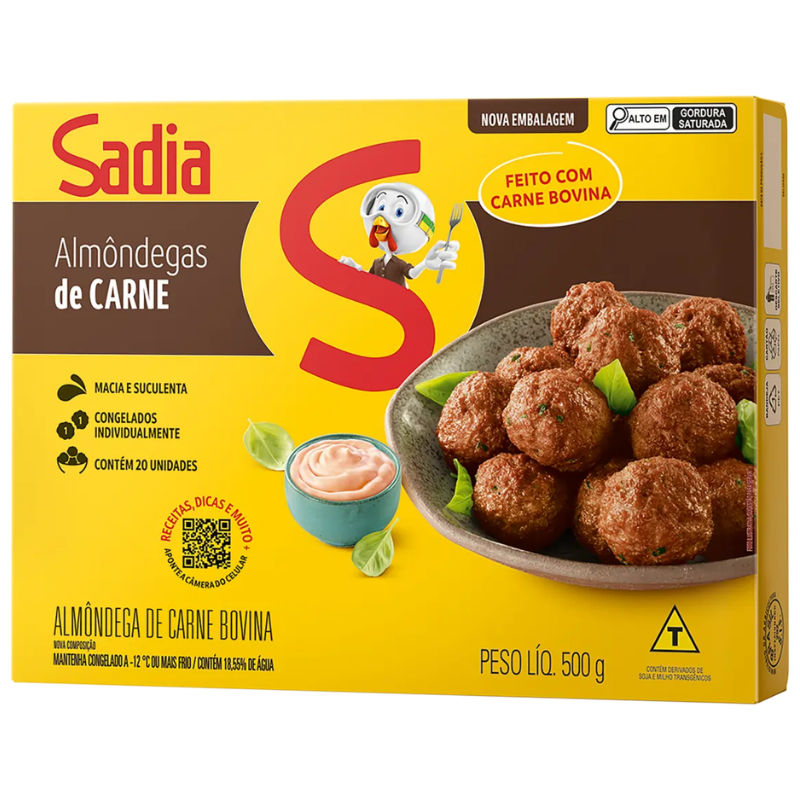 Almondega de Bovino Sadia 500g