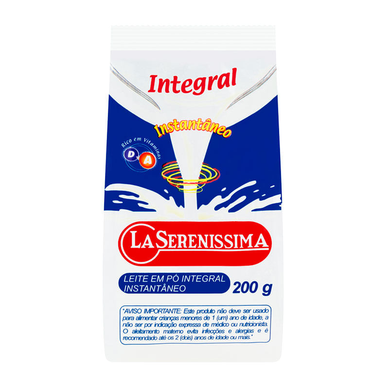 Leite em Pó La Serenissima Integral Instantâneo 200g 