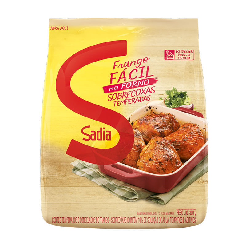 Sobrecoxa Frango Temperada Congelada Assa Fácil Sadia 800g
