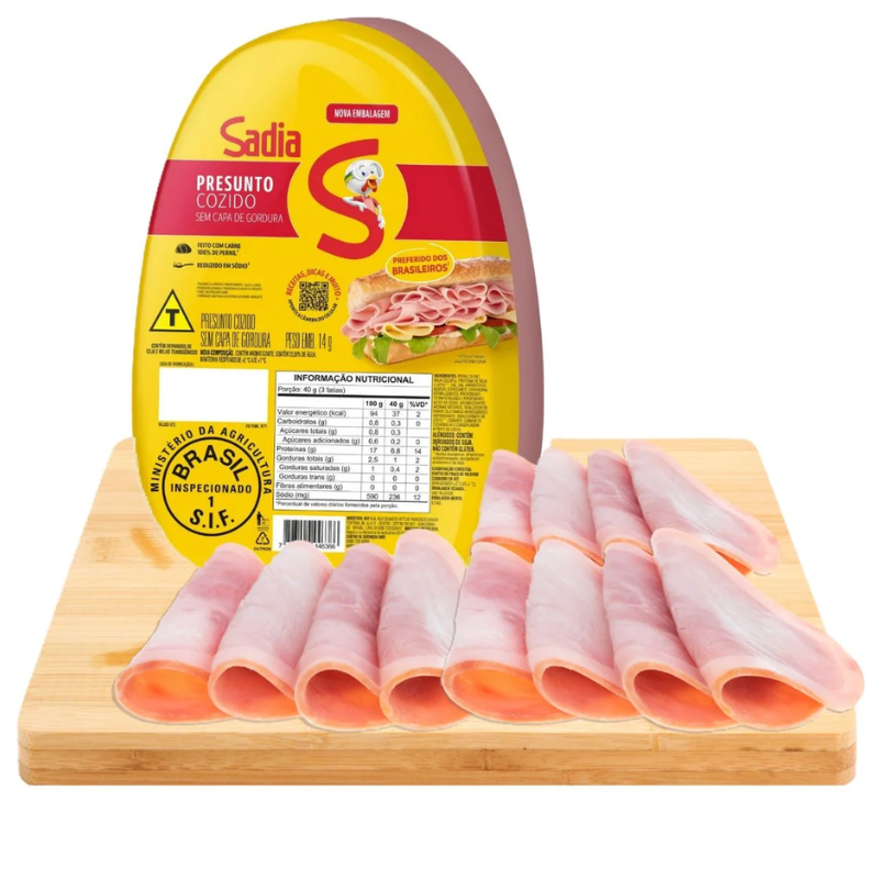 Presunto Cozido sem Capa de Gordura Sadia - Aprox. 100g