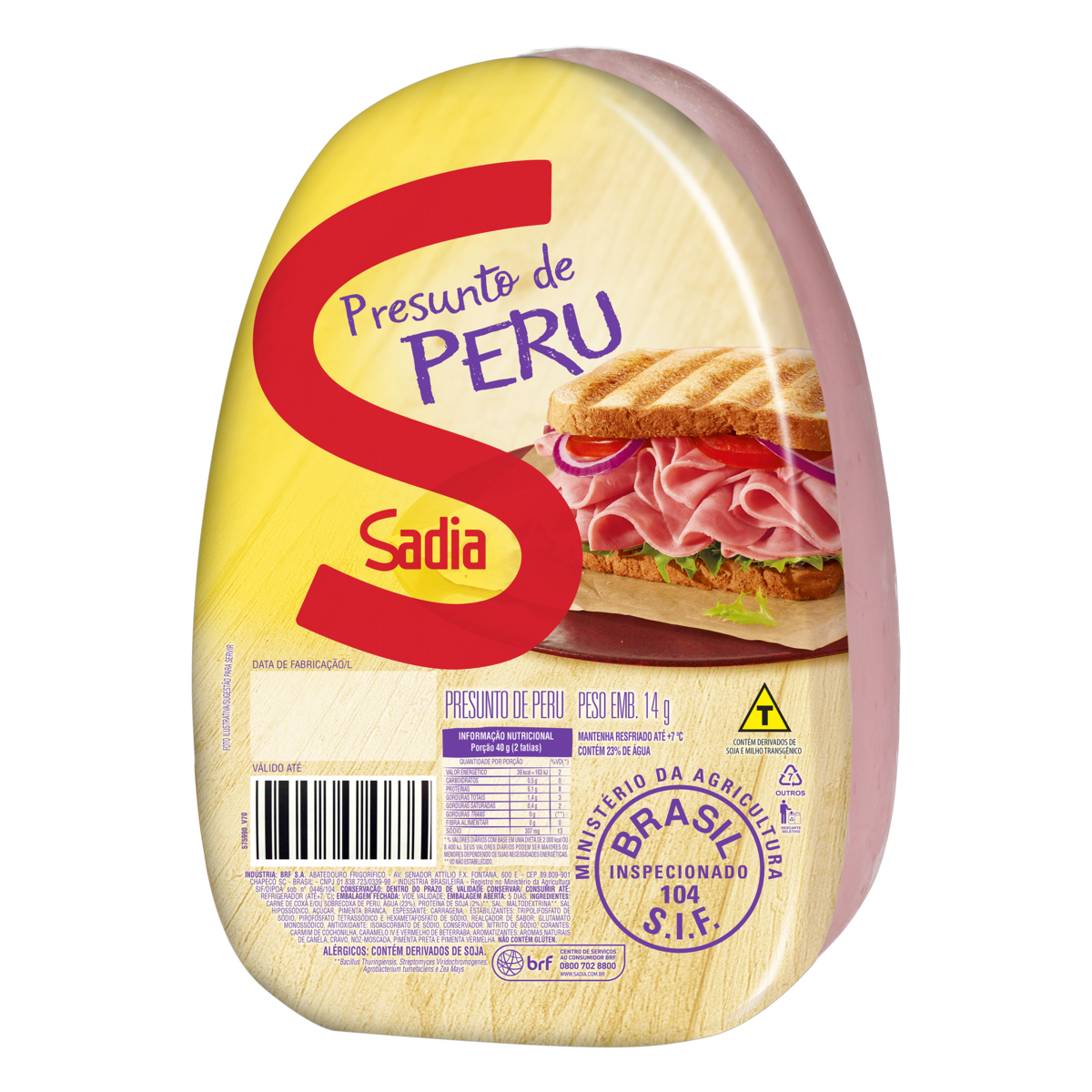 Presunto de Peru Cozido Sadia kg