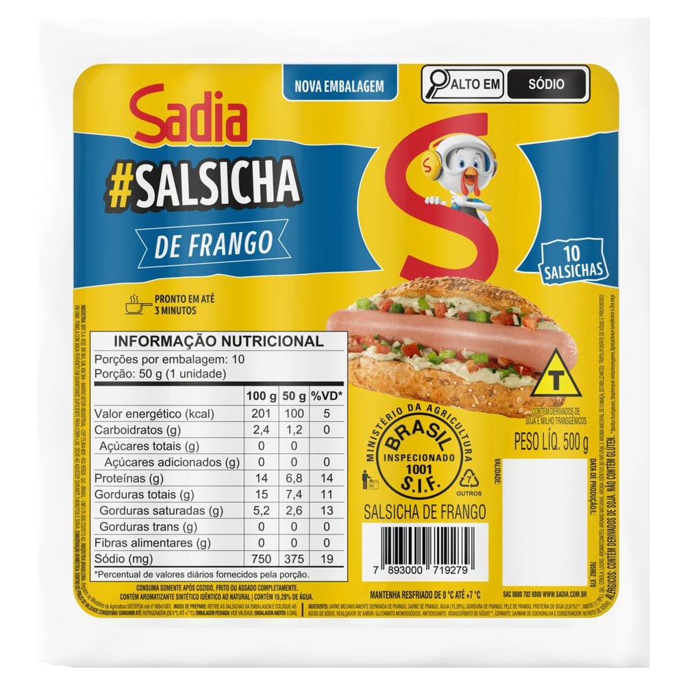 Salsicha De Frango Sadia - Aprox. 200g