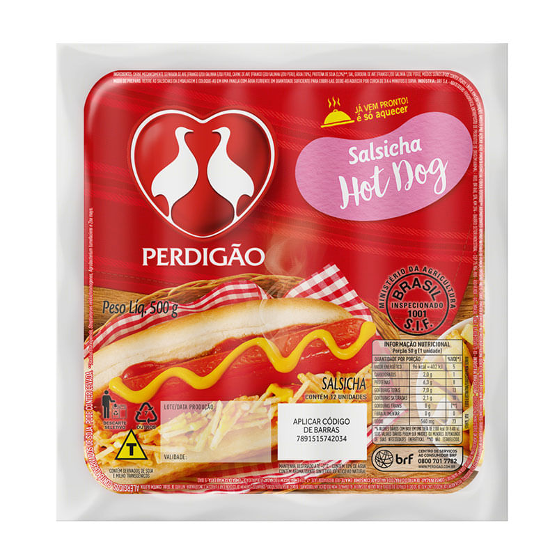 Salsicha Hot Dog Perdigão 500g
