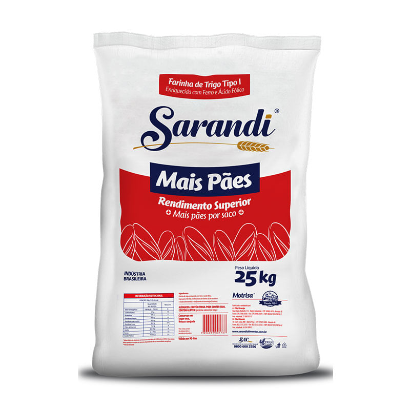 Farinha de Trigo Sarandi Mais Pães 25kg