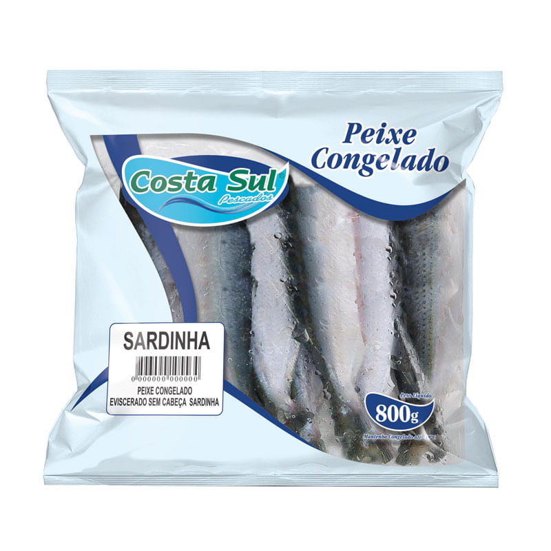 Peixe Sardinha Congelado Costa Sul 800g
