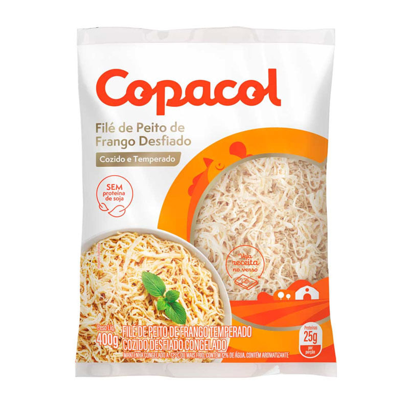 Peito de Frango Desfiado Temperado Copacol 400g