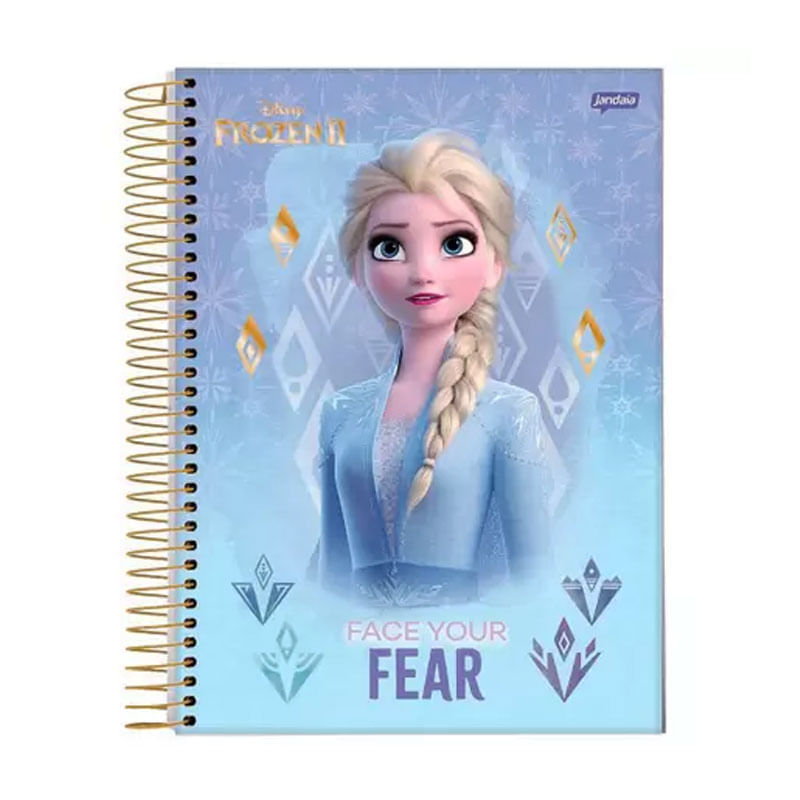Caderno Universitário Capa Dura 12 Matérias Frozen Jandaia 240 Folhas