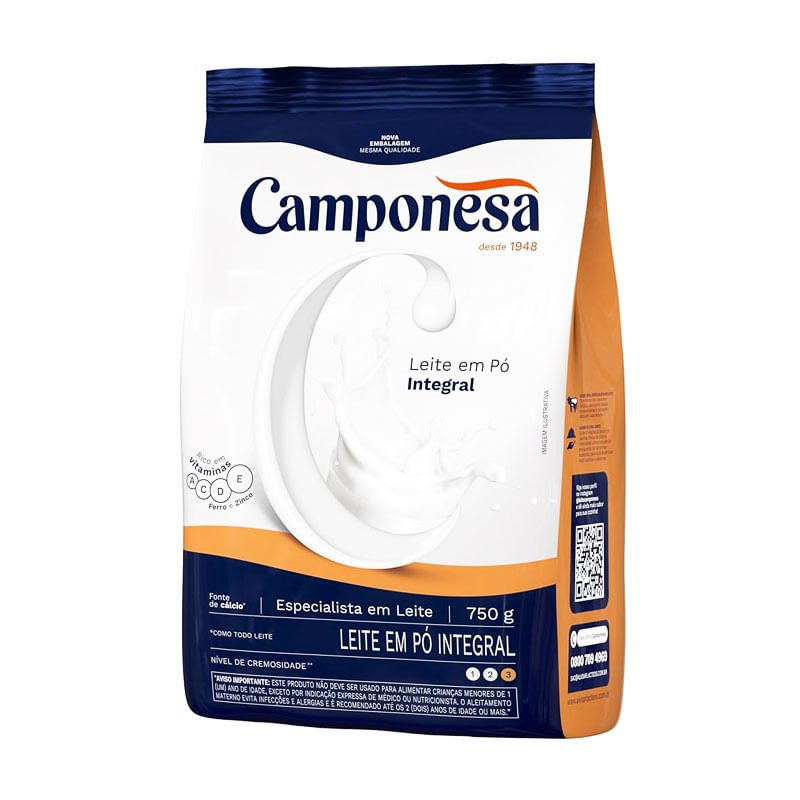 Leite em Pó Camponesa Integral  750g