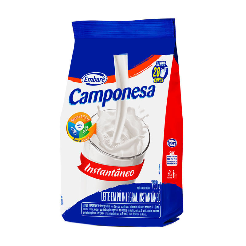 Leite em Pó Camponesa Instantâneo 750g