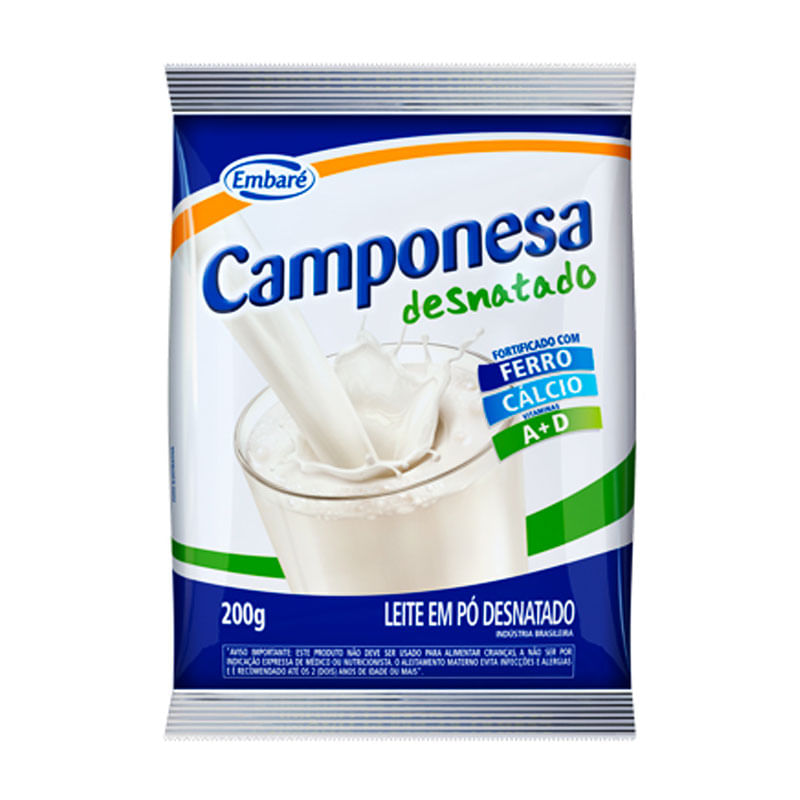 Leite em Pó Camponesa Desnatado Light 200g