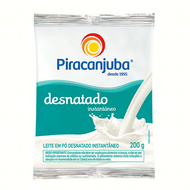 Leite em Pó Desnatado Instantâneo Piracanjuba 200g