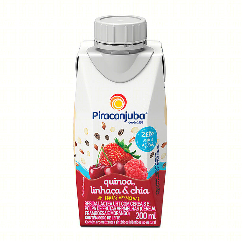 Bebida Láctea Piracanjuba Frutas Vermelhas Zero Açúcar 200ml