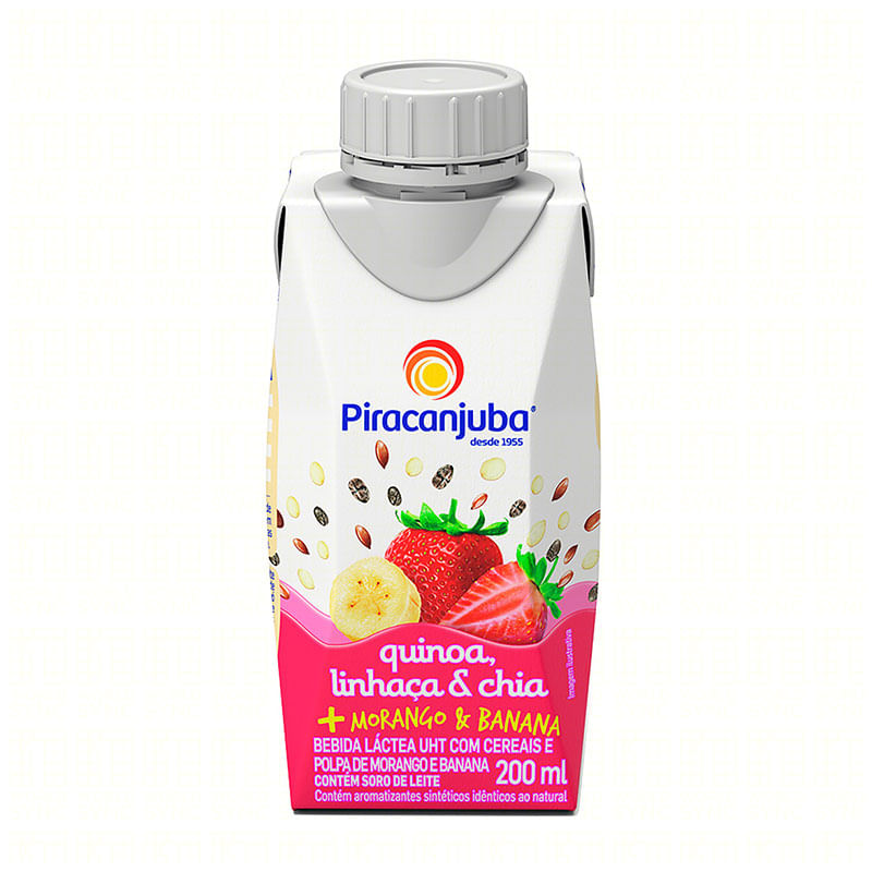 Bebida Láctea Piracanjuba Morango/Banana 200ml
