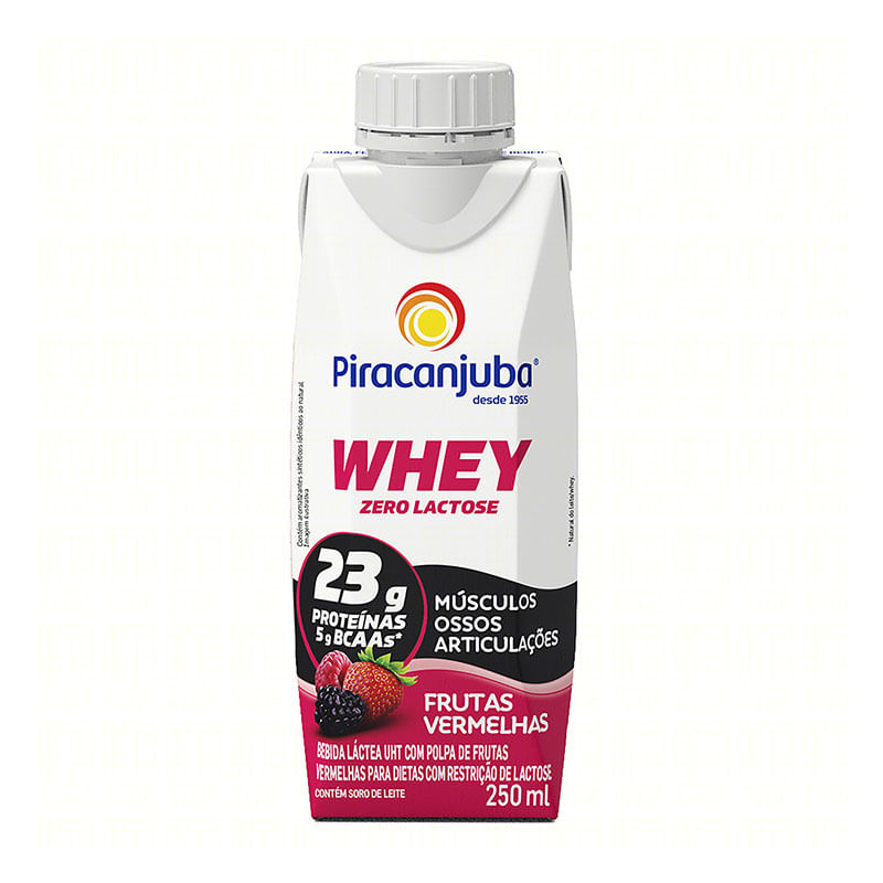 Bebida Piracanjuba Whey Zero Lactose Frutas Vermelhas 250ml