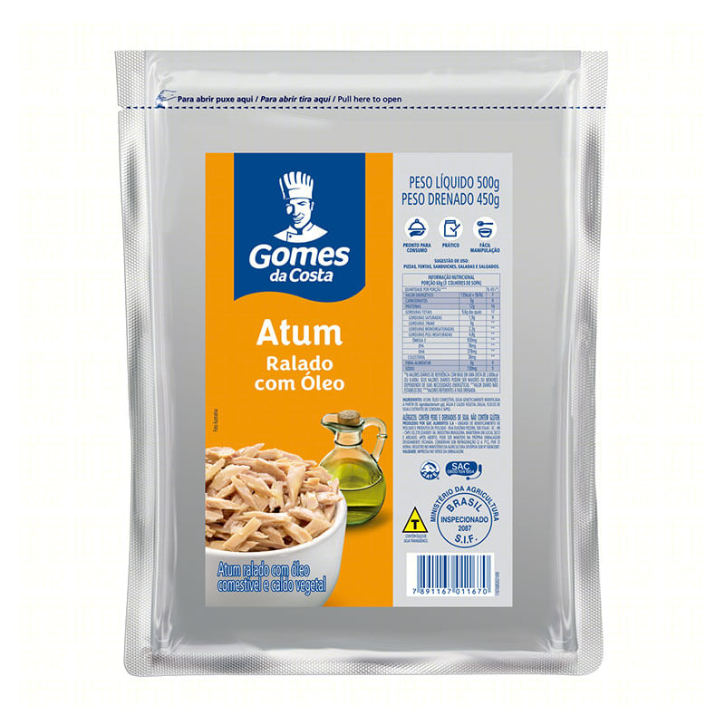 Atum Ralado Em Óleo Gomes Da Costa 500g