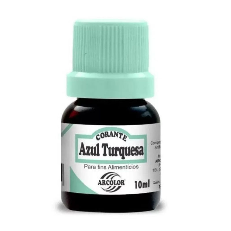 Corante Arcolor 10ml Frasco Azul Turqueza 