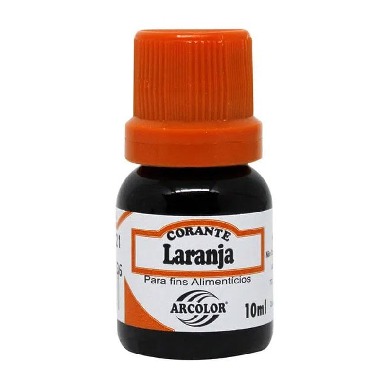 Corante Arcolor 10ml Frasco Laranja